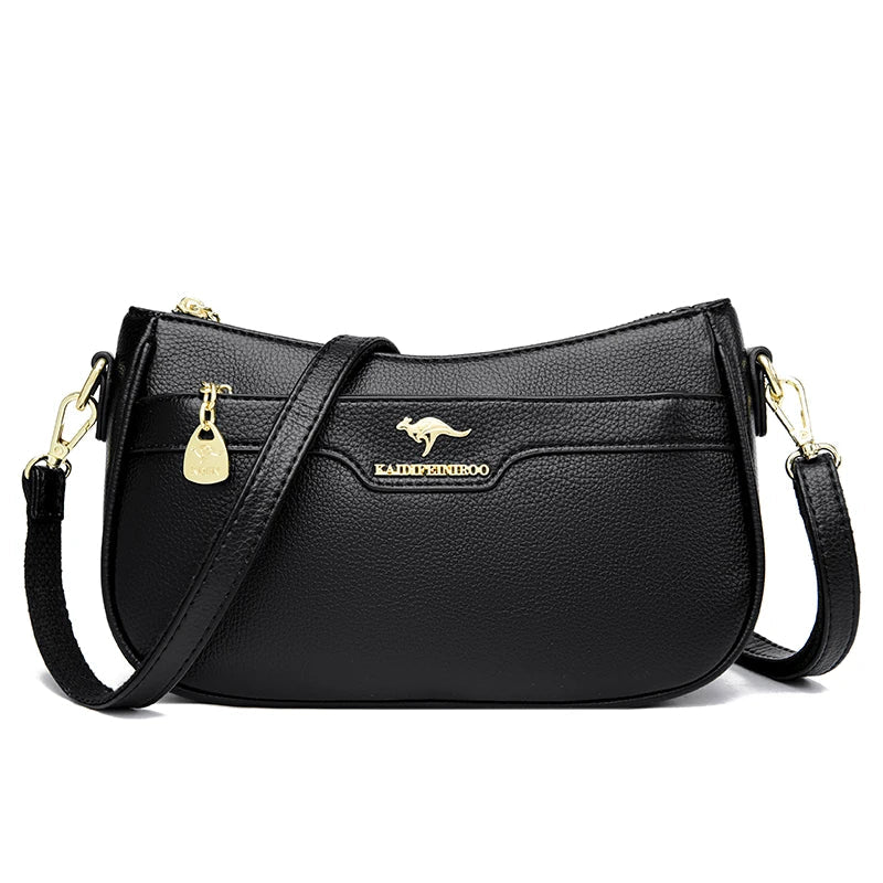 Bolsa de Couro Feminina Tranversal