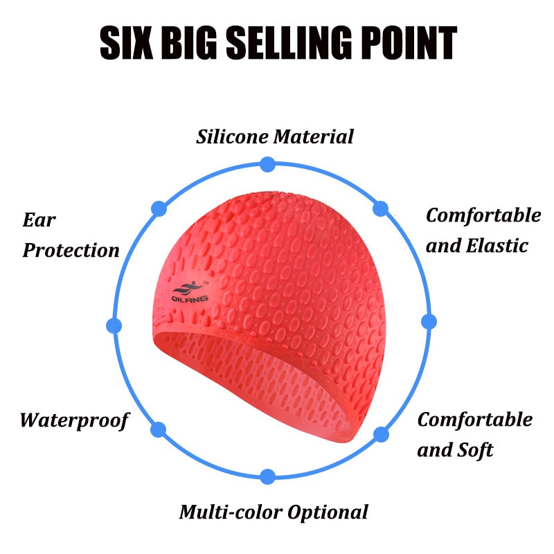 Touca de Natação Silicone Impermeável
