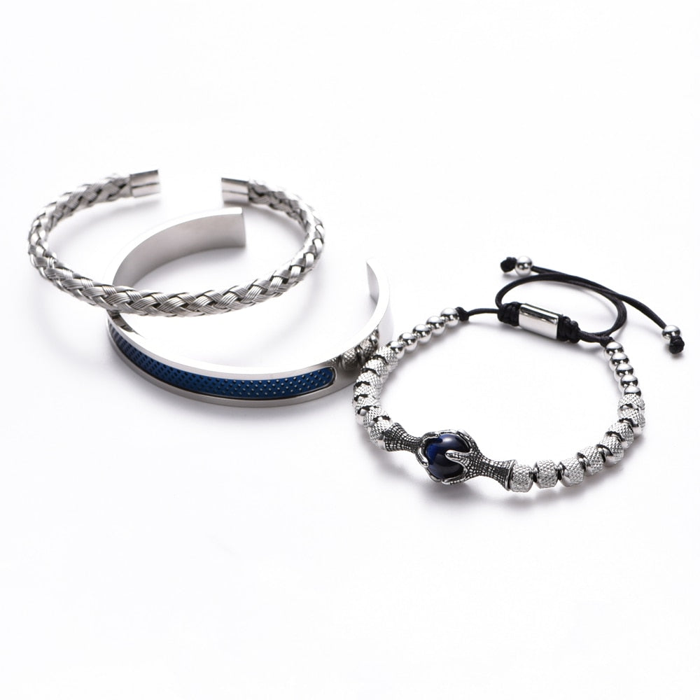 Pulseira Bracelete Masculino Olho de Tigre Stone