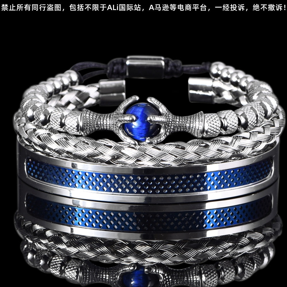 Pulseira Bracelete Masculino Olho de Tigre Stone