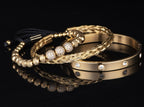 Pulseira Masculina Brilhantes Luxo Punk