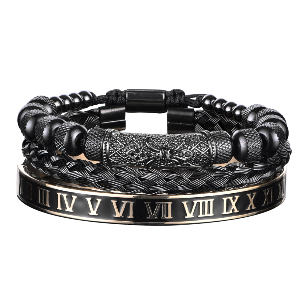 Pulseira Masculina Luxo Flower 3 em 1