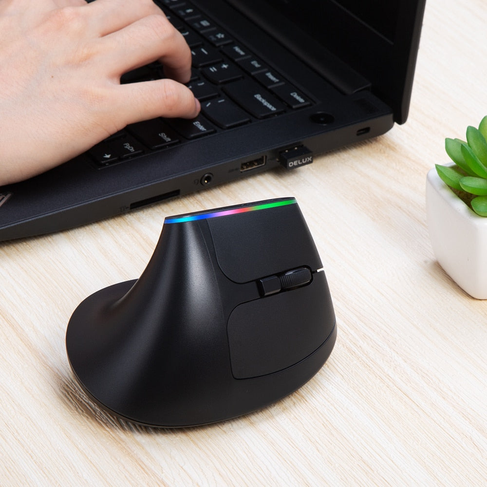 Mouse Vertical Ergonômico Delux