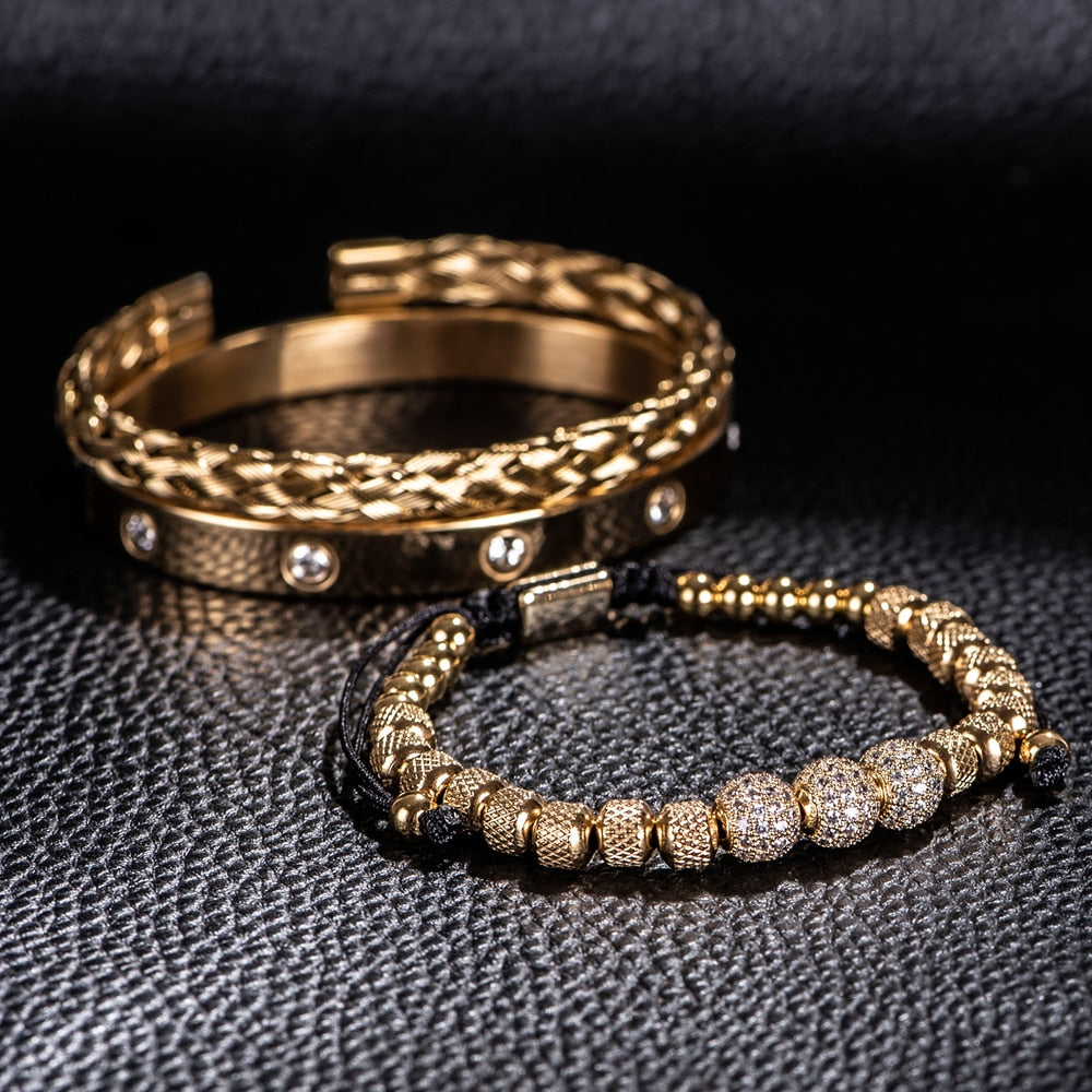 Pulseira Masculina Brilhantes Luxo Punk