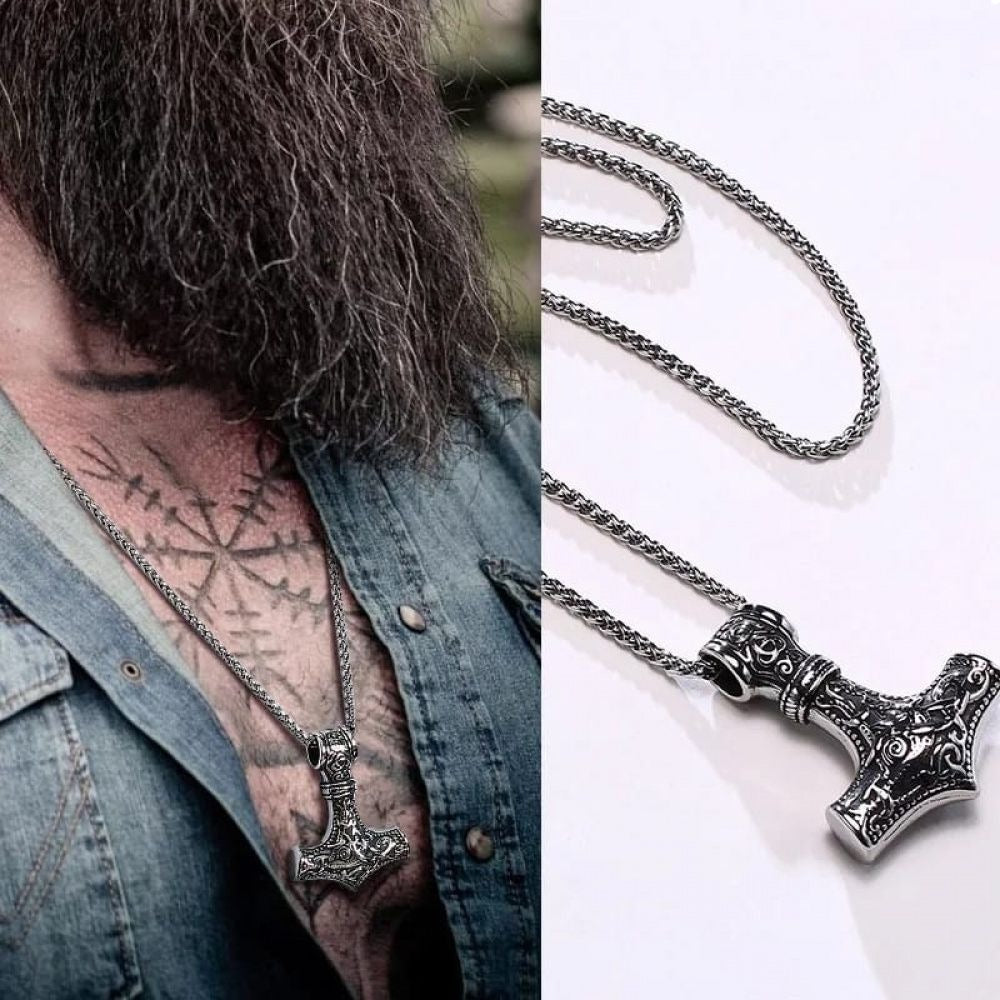 Colar Masculino Martelo Thor Basic com Caixa Vikings