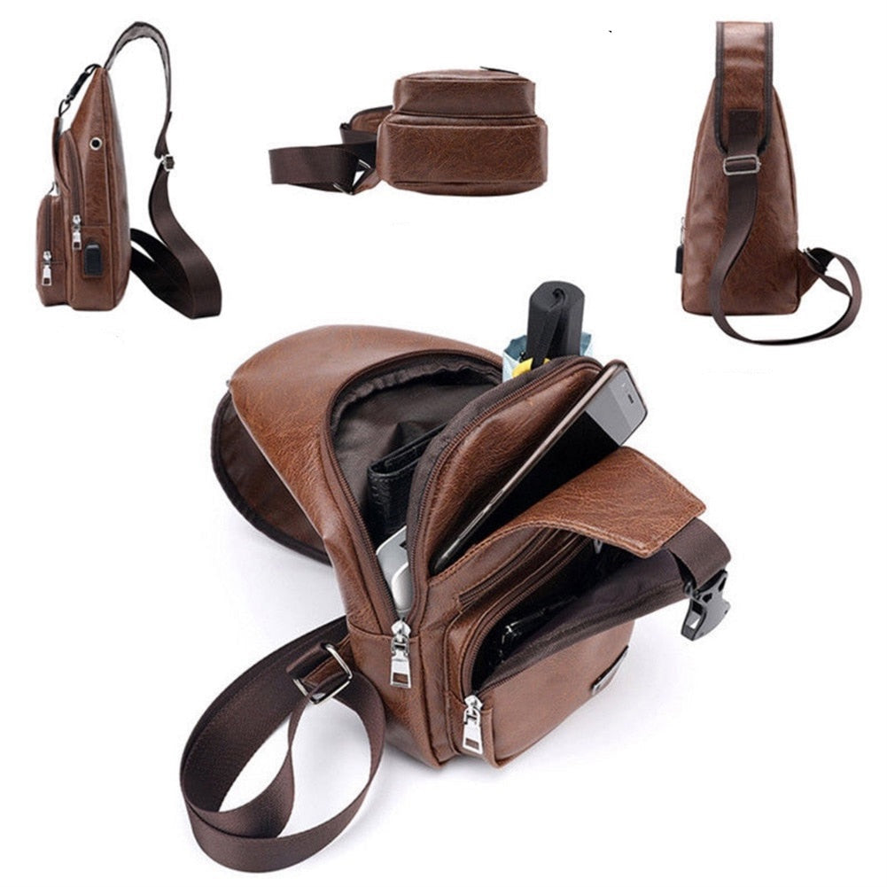 Bolsa Transversal Resistente de Couro Premium SmartBag