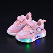 Tênis Infantil Led Luminoso Meninas Desenho Animado Velcro Sola Macia 20 ao 27 — foto 1