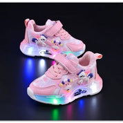 Tênis Infantil Led Luminoso Meninas Desenho Animado Velcro Sola Macia 20 ao 27 — foto 2