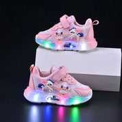 Tênis Infantil Led Luminoso Meninas Desenho Animado Velcro Sola Macia 20 ao 27 — foto 3