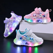 Tênis Infantil Led Luminoso Meninas Desenho Animado Velcro Sola Macia 20 ao 27 — foto 4