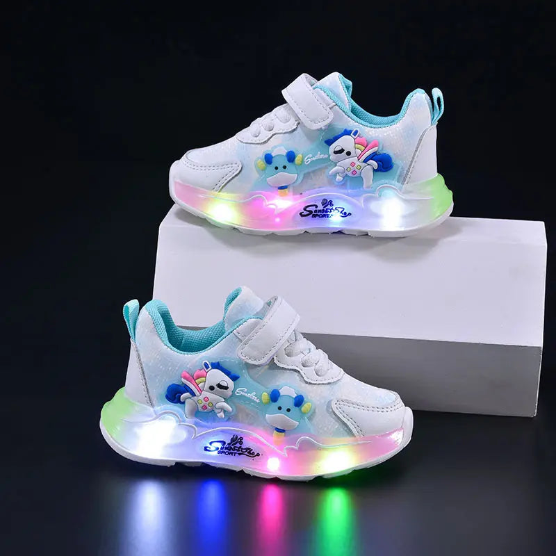 Tênis Infantil Led Luminoso Meninas Desenho Animado Velcro Sola Macia 20 ao 27 — foto 6