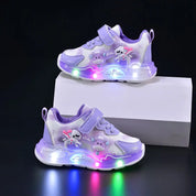 Tênis Infantil Led Luminoso Meninas Desenho Animado Velcro Sola Macia 20 ao 27 — foto 7