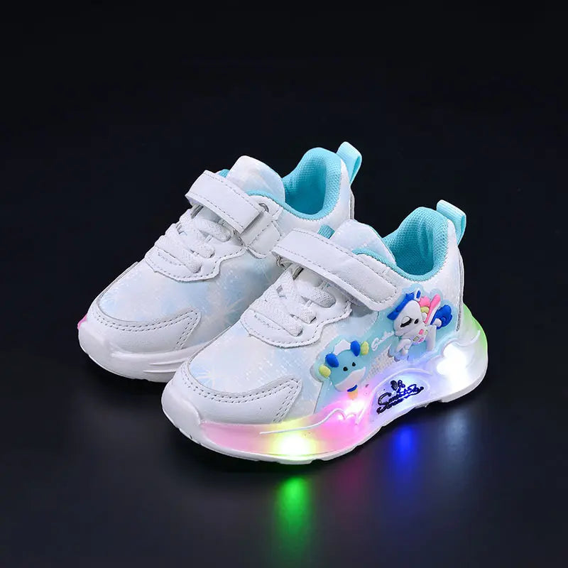 Tênis Infantil Led Luminoso Meninas Desenho Animado Velcro Sola Macia 20 ao 27 — foto 8