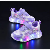 Tênis Infantil Led Luminoso Meninas Desenho Animado Velcro Sola Macia 20 ao 27 — foto 9