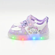 Tênis Infantil Feminino com Luz de Led Estampa Hello Kitty Casual Velcro PU Rosa 19 ao 27 — foto 6