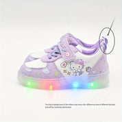 Tênis Infantil Feminino com Luz de Led Estampa Hello Kitty Casual Velcro PU Rosa 19 ao 27 — foto 7