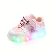 Tênis Infantil Feminino Casual Luminoso LED Velcro Cano Baixo Rosa e Roxo 20 ao 27 — foto 10