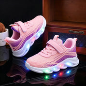 Tênis Infantil com Luz LED Casual Respirável Malha Velcro 19 ao 27 — foto 2
