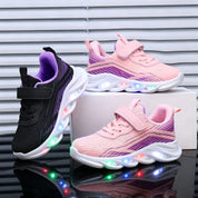 Tênis Infantil com Luz LED Casual Respirável Malha Velcro 19 ao 27 — foto 4