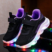 Tênis Infantil com Luz LED Casual Respirável Malha Velcro 19 ao 27 — foto 5