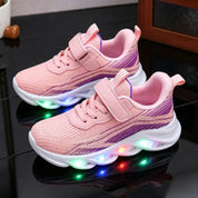 Tênis Infantil com Luz LED Casual Respirável Malha Velcro 19 ao 27 — foto 9