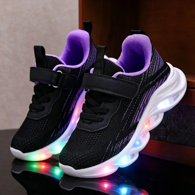 Tênis Infantil com Luz LED Casual Respirável Malha Velcro 19 ao 27 — foto 10