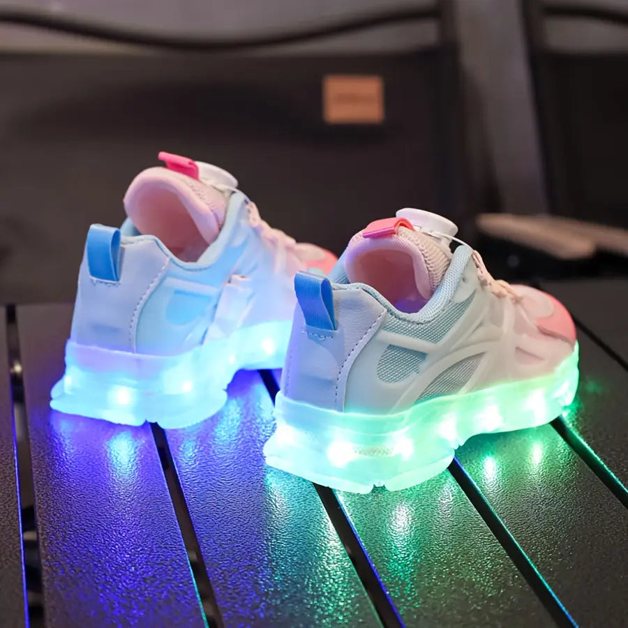 Tênis Infantil LED que Acende Recarregável USB Fivela Giratória Malha Respirável 22 ao 34 — foto 5