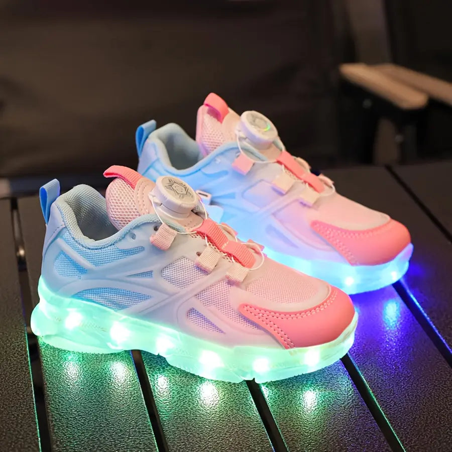 Tênis Infantil LED que Acende Recarregável USB Fivela Giratória Malha Respirável 22 ao 34 — foto 7