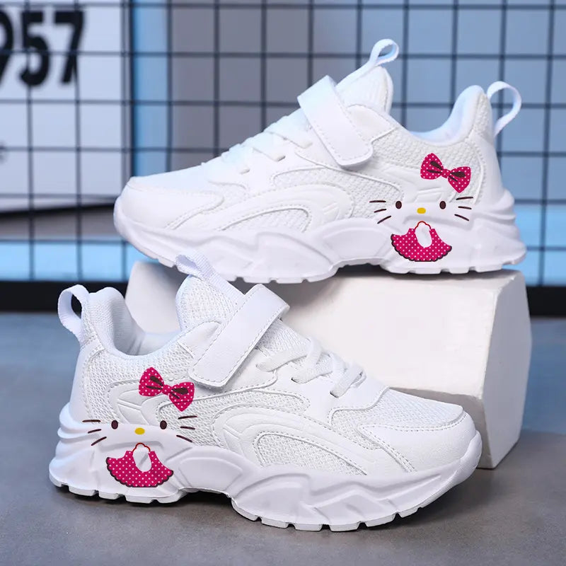 Tênis Infantil Hello Kitty Casual Chunky Velcro Cabedal PU Branco 27 ao 38 — foto 1