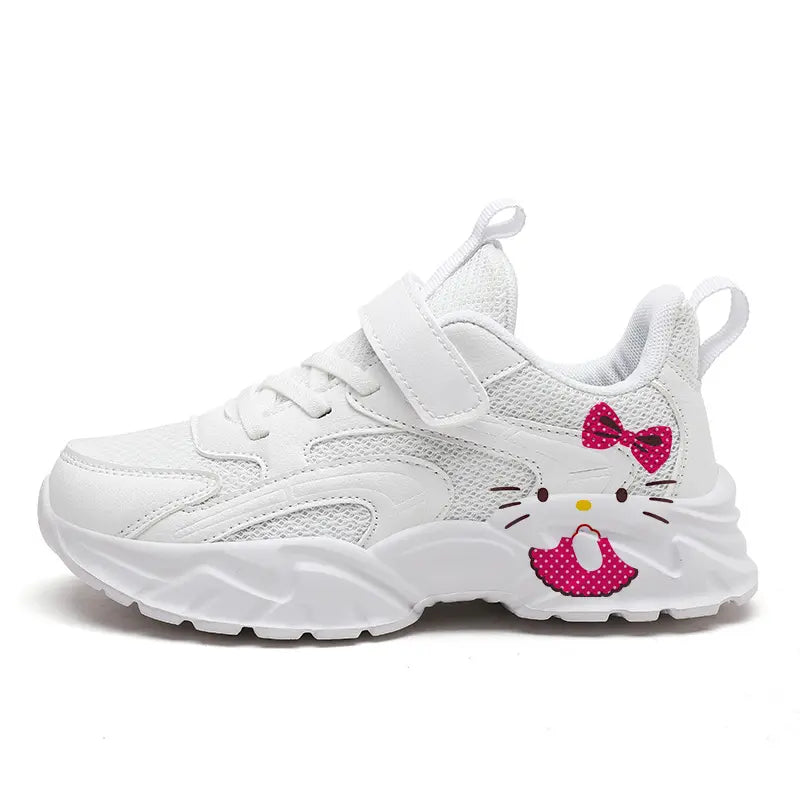 Tênis Infantil Hello Kitty Casual Chunky Velcro Cabedal PU Branco 27 ao 38 — foto 4