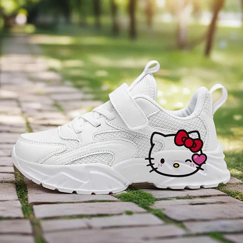 Tênis Infantil Hello Kitty Casual Esportivo Cano Baixo Velcro Sola EVA Antiderrapante Branco 27 ao 38 — foto 1