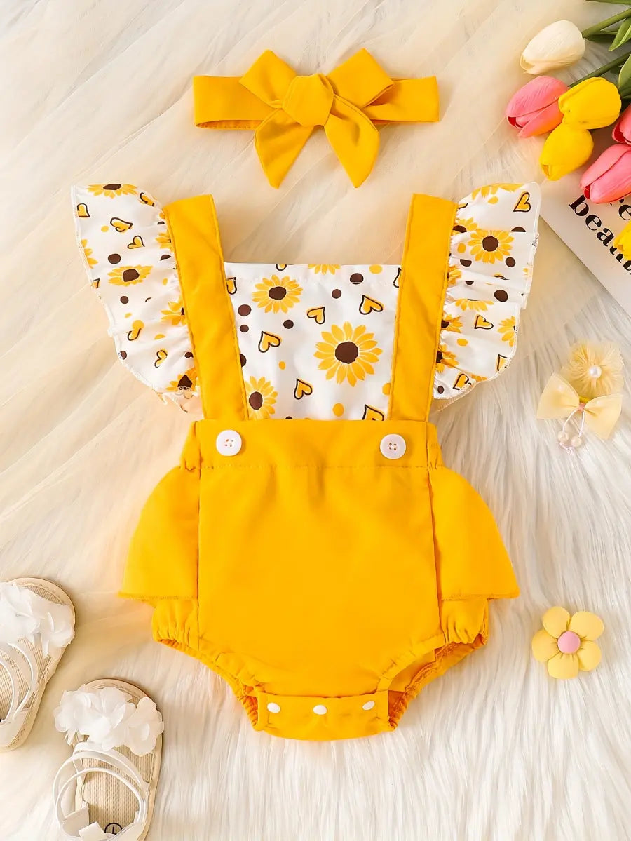 Body Bebê Menina Verão Alças Babado Laço Estampa Floral Malha 0 aos 24 Meses — foto 1