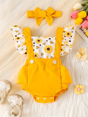 Body Bebê Menina Verão Alças Babado Laço Estampa Floral Malha 0 aos 24 Meses — foto 1