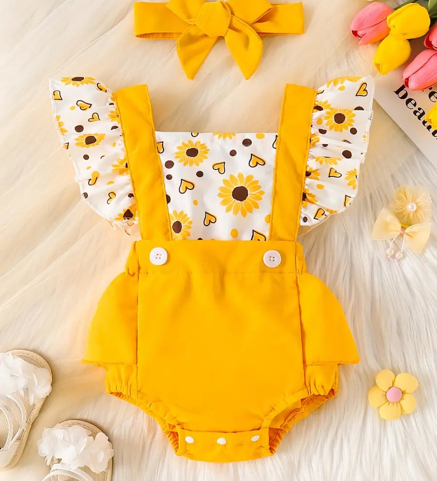 Body Bebê Menina Verão Alças Babado Laço Estampa Floral Malha 0 aos 24 Meses — foto 1
