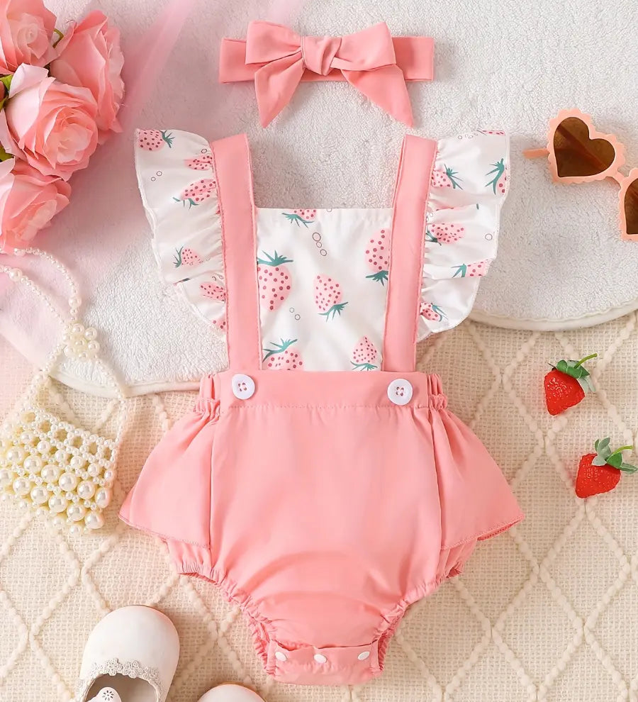 Body Bebê Menina Verão Alças Babado Laço Estampa Floral Malha 0 aos 24 Meses — foto 2
