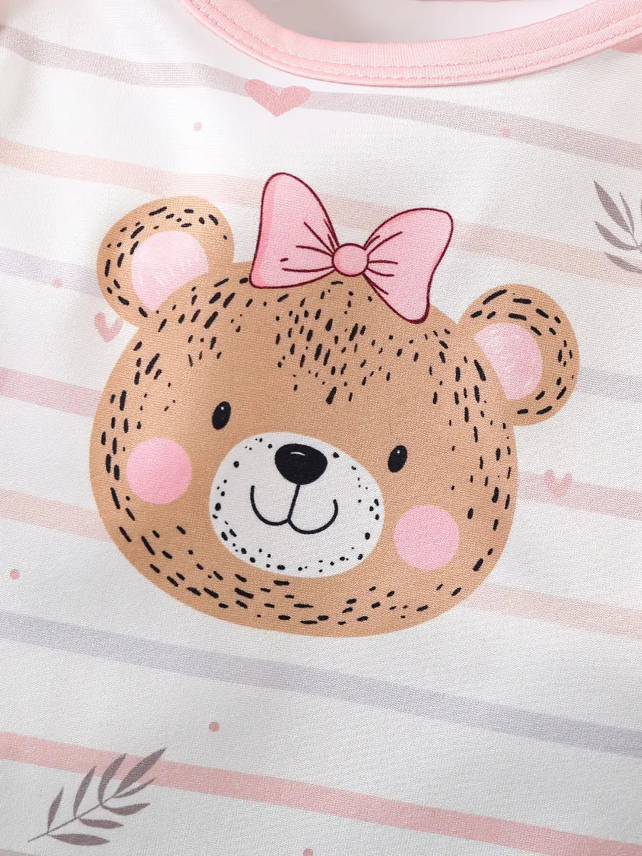 Body Bebê Menina Manga Longa Kit 5 Peças Estampas Coelho Cervo Floral Urso Malha 0 aos 18 Meses — foto 5