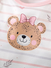 Body Bebê Menina Manga Longa Kit 5 Peças Estampas Coelho Cervo Floral Urso Malha 0 aos 18 Meses — foto 5