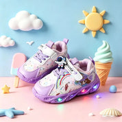 Tênis Infantil Feminino Casual Luminoso LED Antiderrapante Sola Macia Velcro 20 ao 27 — foto 7