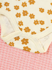 Kit 3 Body Bebê Menina Manga Longa Algodão Estampa Floral e Oncinha 1 aos 9 Meses — foto 8