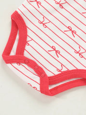 Body Bebê Menina Kit 5 Peças Manga Curta Estampado Algodão Rosa 0 a 12 Meses — foto 10