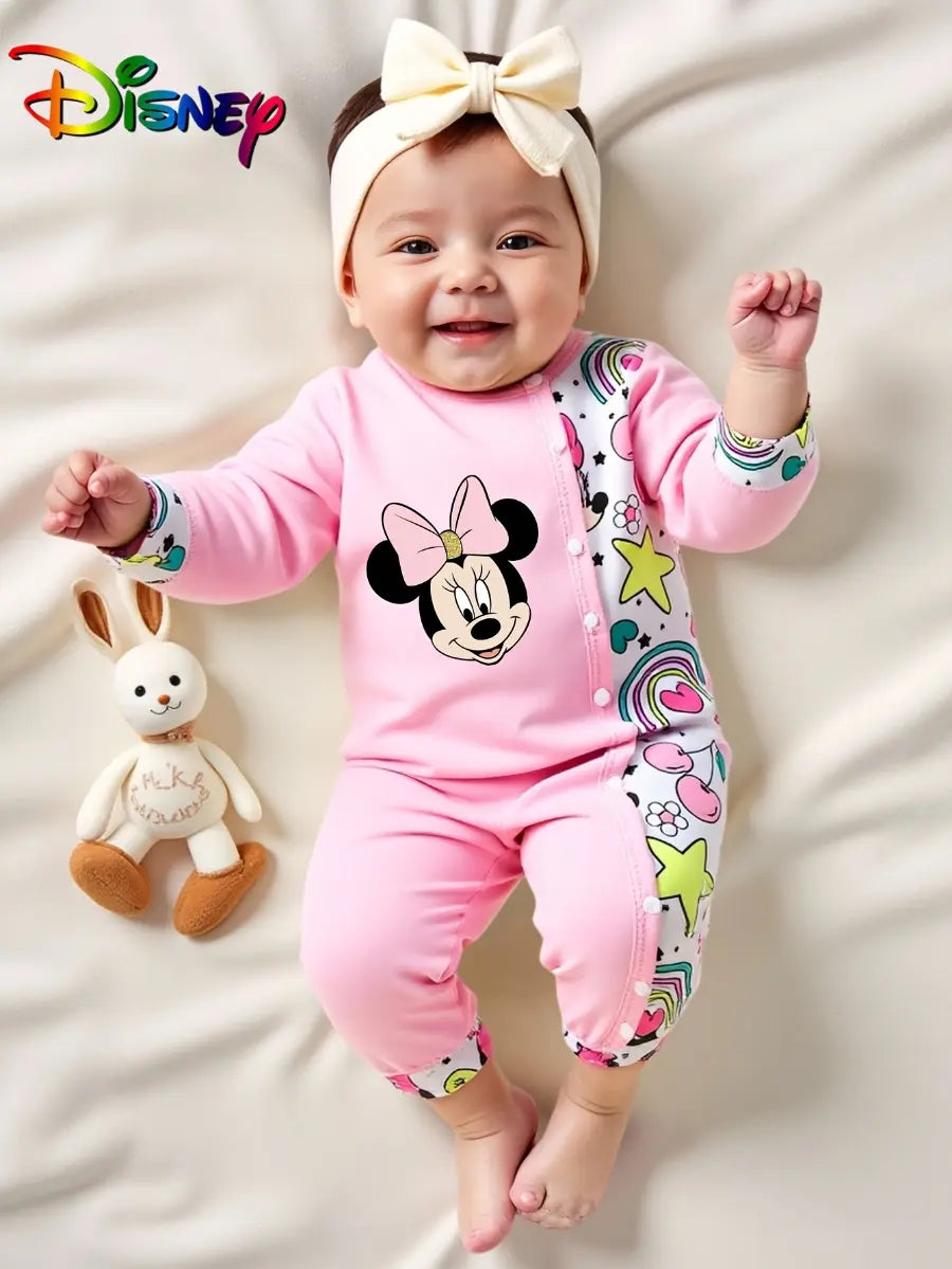 Macacão Bebê Menina Manga Longa com Touca Estampa de Desenho Botões Frontais Malha 0 a 18 Meses — foto 4