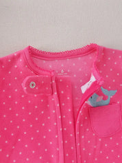 Macacão Pijama Infantil Feminino Manga Longa com Pé e Zíper Fleece Estampa de Bolinhas Rosa 0 aos 9 Meses — foto 6