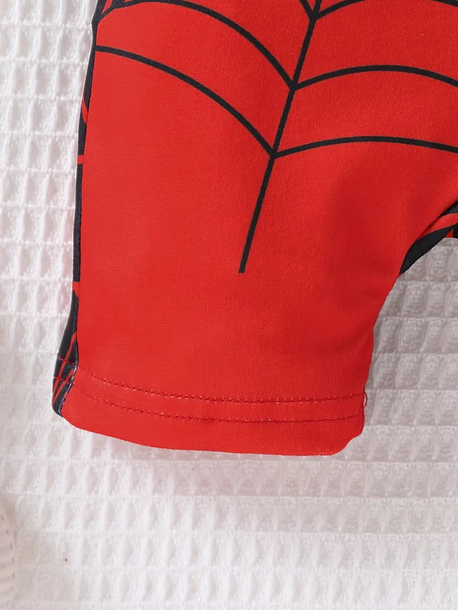 Macacão Bebê Menino Manga Curta Estampa de Aranha e Teia Malha com Botões Recém-nascido ao 9 Meses — foto 7