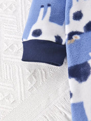 Macacão Pijama Bebê Menino com Pés Zíper Estampa de Vaca Fleece Outono Inverno 0 a 9 Meses — foto 8