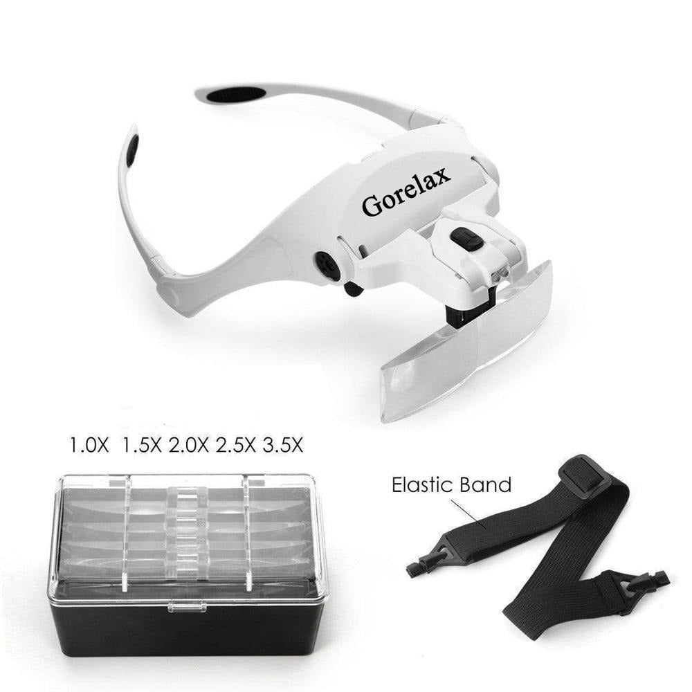 Óculos Zoom Lupa de Testa Cabeça com Led Gorelax