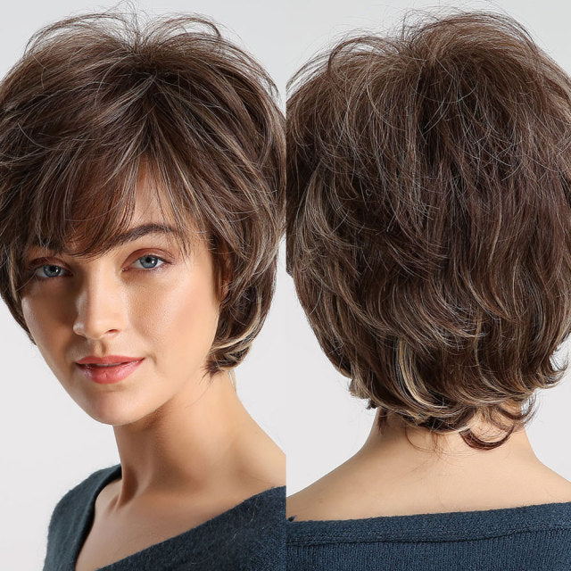 Peruca Curta Front Lace Wigs Realista