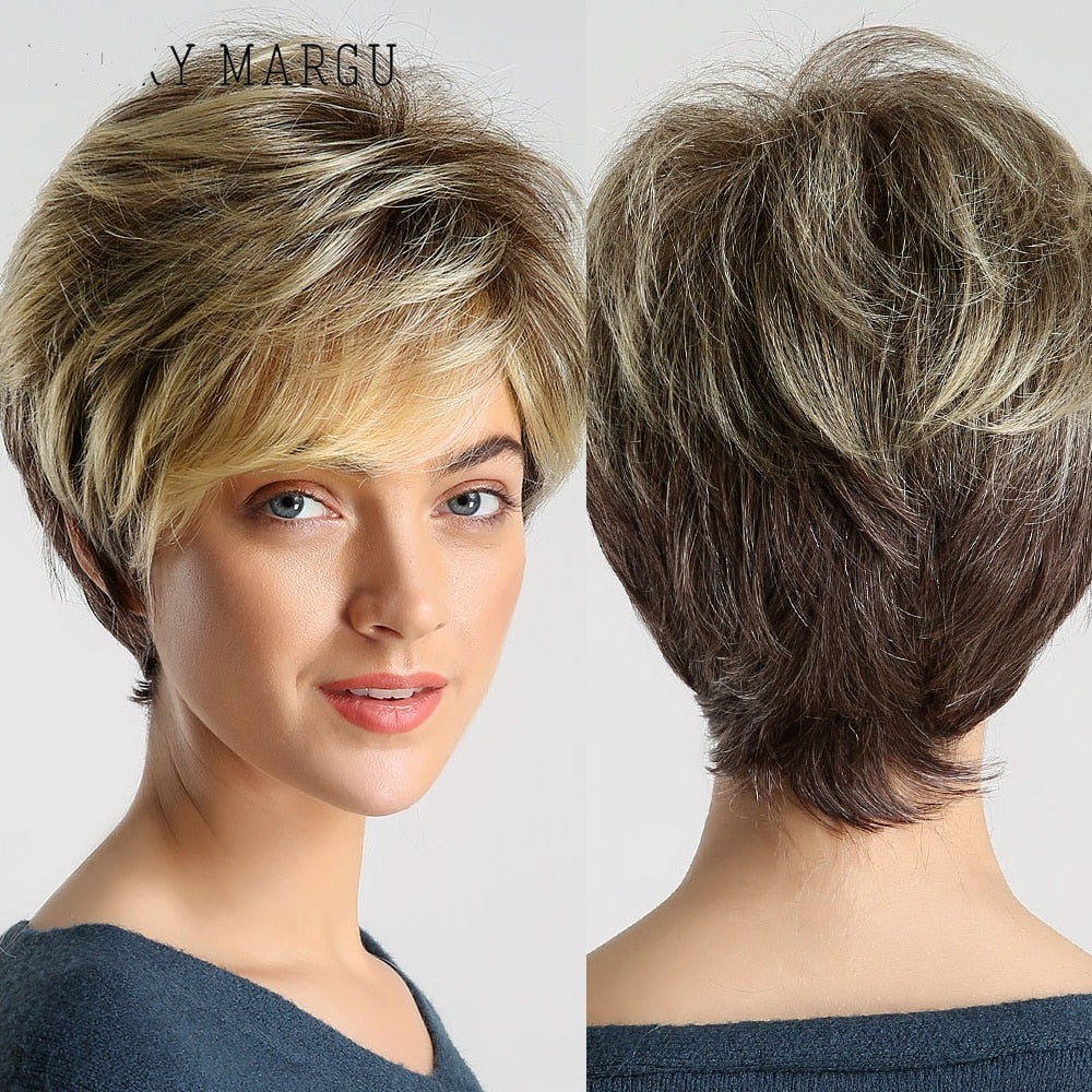 Peruca Curta Front Lace Wigs Realista