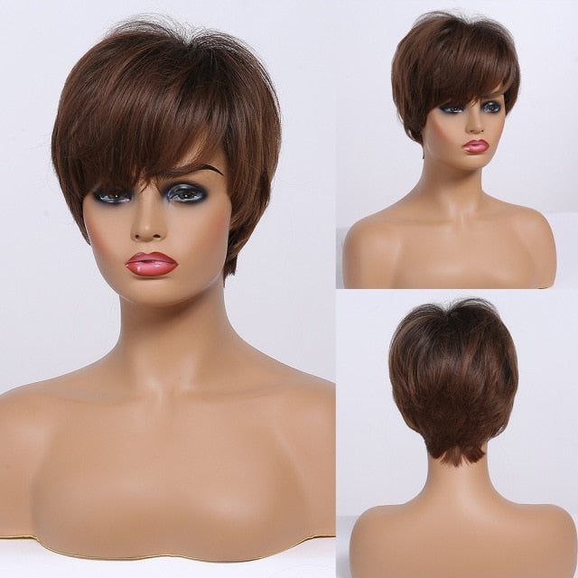 Peruca Curta Front Lace Wigs Realista