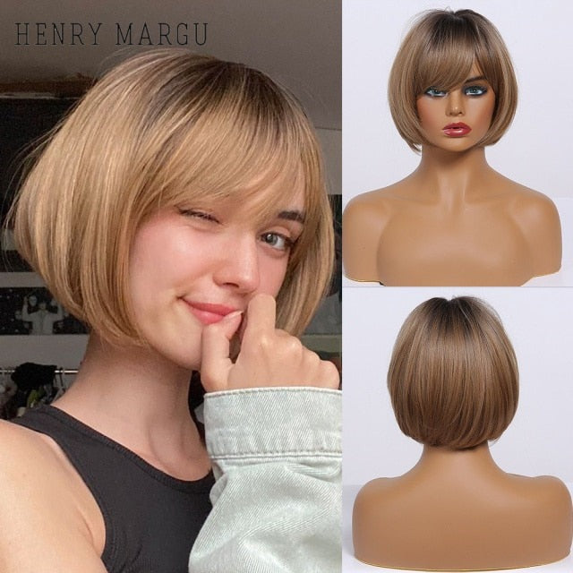 Peruca Curta Front Lace Wigs Realista