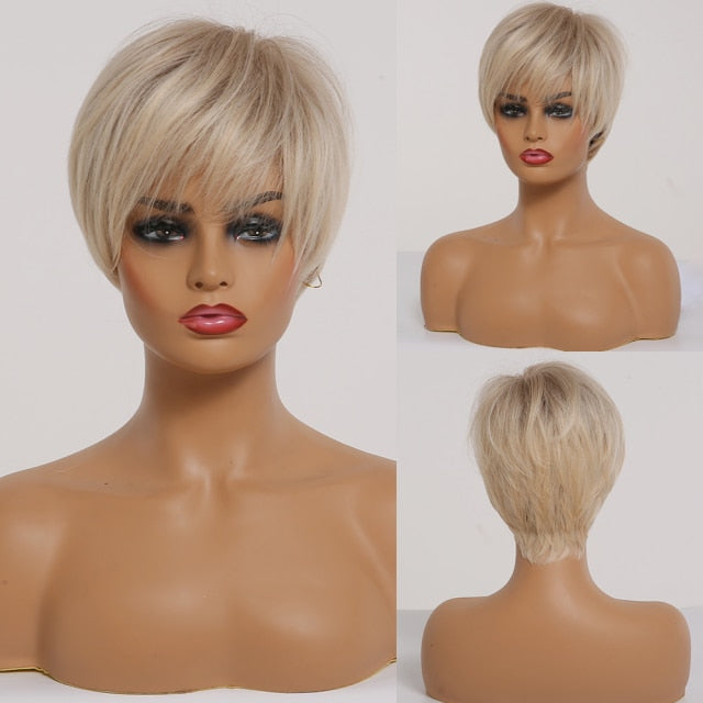 Peruca Curta Front Lace Wigs Realista